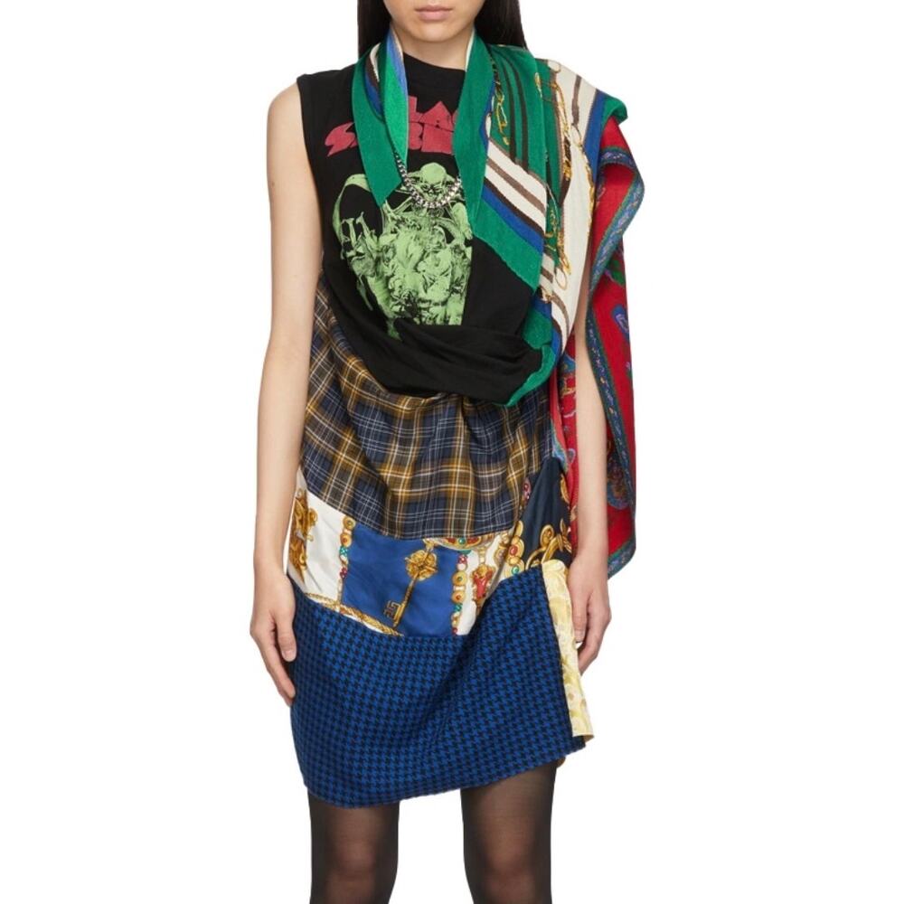 Junya Watanabe Comme des Garçons Patchwork Black Sabbath Dress SZ Med